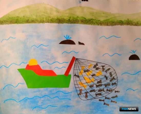Труд рыбаков Заполярья запечатлели в рисунках и поделках