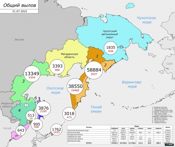 Наука рассказала о результатах лососевой путины к августу